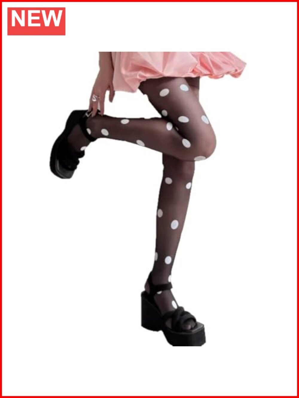 Y2K Polka Dot Tights High Waist Sheer Pantyhose Control Top